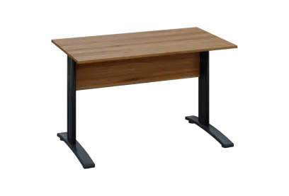 EPK 17 - 12 stůl kancelářský, kovová podnož černá, deska 18 mm, široký 1200 mm, ořech světlý